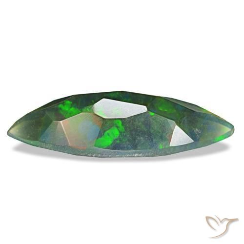 Opale nero naturale multicolore da 2,17 ct, marchesa, traslucido