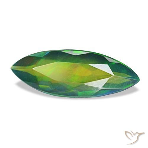 Opale nero naturale multicolore da 1,50 ct, marchesa, traslucido