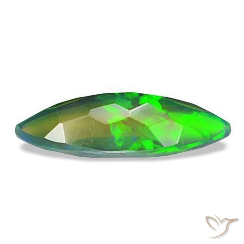 Opale nero naturale multicolore da 1,50 ct, marchesa, traslucido
