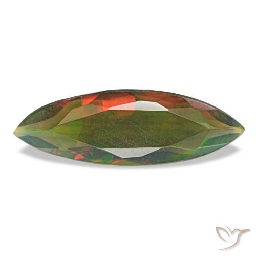 1.16ct multicolore opale nero, marchesa, traslucido