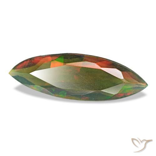 Opale nero naturale multicolore da 1,16 ct, marchesa, traslucido