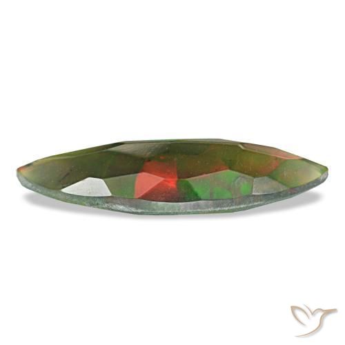 Opale nero naturale multicolore da 1,16 ct, marchesa, traslucido