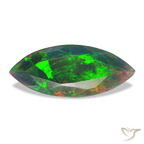Opale nero naturale multicolore da 1,50 ct, marchesa, opaco