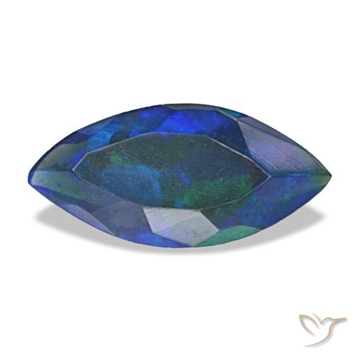 Opale nero naturale multicolore da 0,96 ct, marchesa, opaco