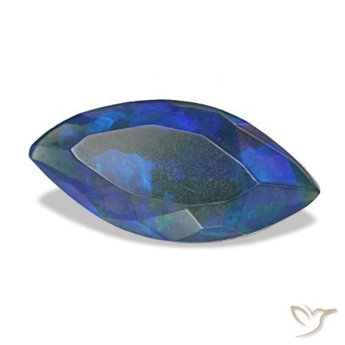 Opale nero naturale multicolore da 0,96 ct, marchesa, opaco