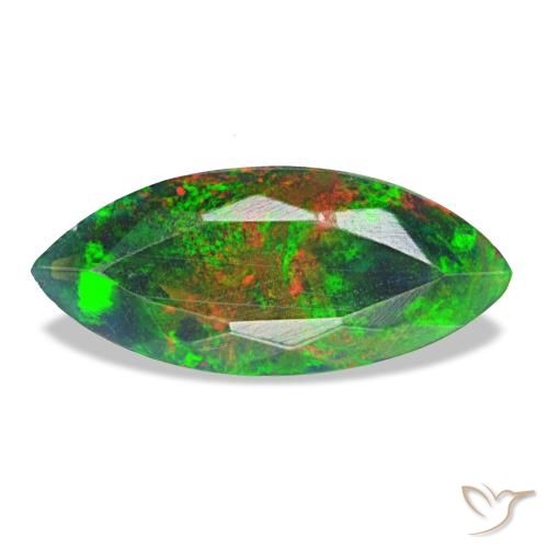 Opale nero naturale multicolore da 1,44 ct, marchesa, opaco