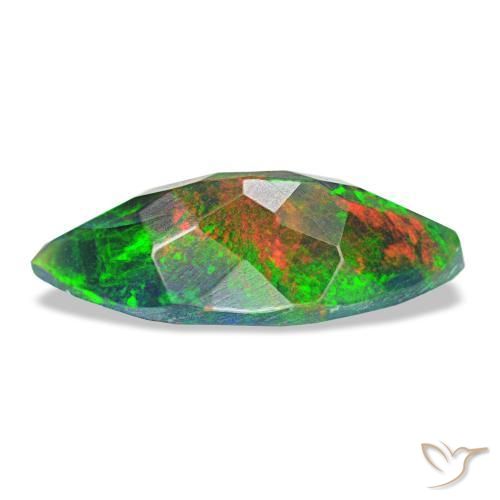 Opale nero naturale multicolore da 1,44 ct, marchesa, opaco