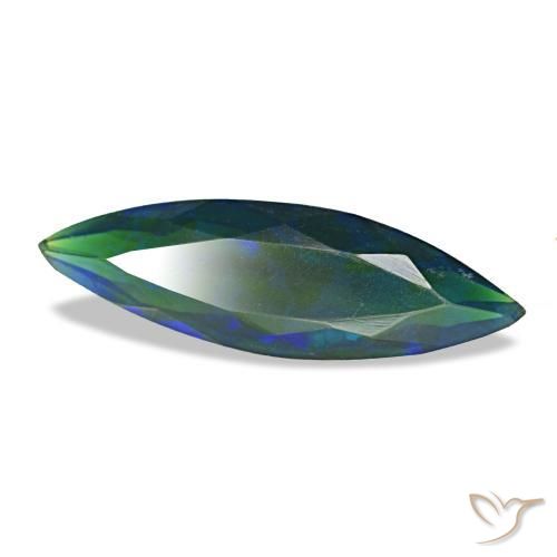 Opale nero naturale multicolore da 1,81 ct, marchesa, traslucido