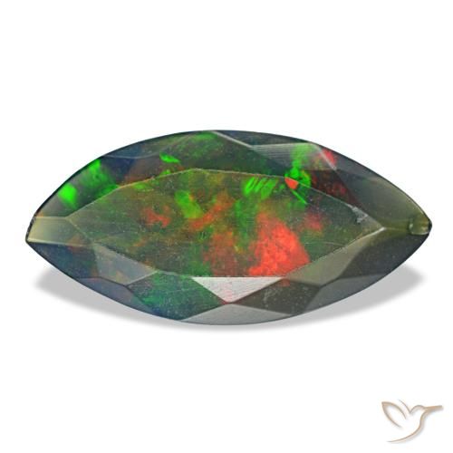 1.29ct multicolore opale nero, marchesa, traslucido
