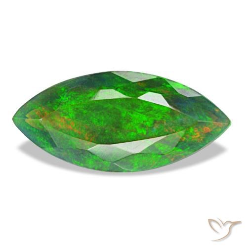 Opale nero naturale multicolore da 2,08 ct, marchesa, opaco