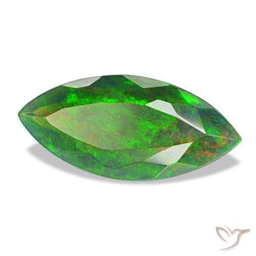 Opale nero naturale multicolore da 2,08 ct, marchesa, opaco