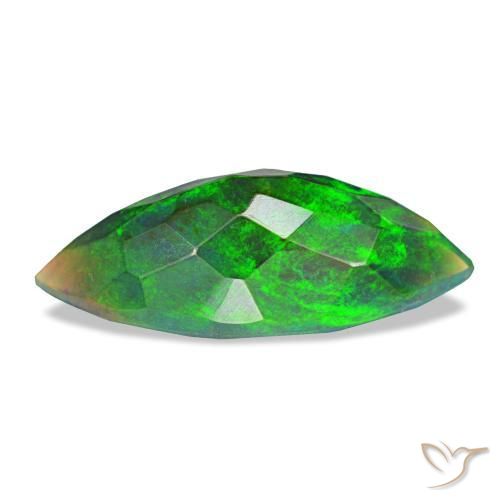 Opale nero naturale multicolore da 2,08 ct, marchesa, opaco