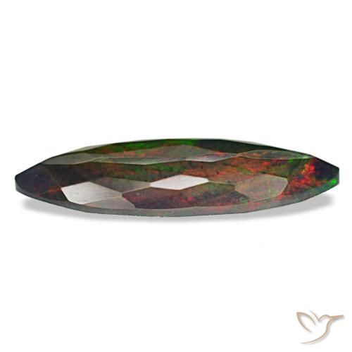 Opale nero naturale multicolore da 3,69 ct, marchesa, opaco