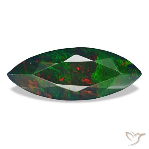 Opale nero naturale multicolore da 1,40 ct, marchesa, opaco