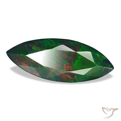 Opale nero naturale multicolore da 1,40 ct, marchesa, opaco