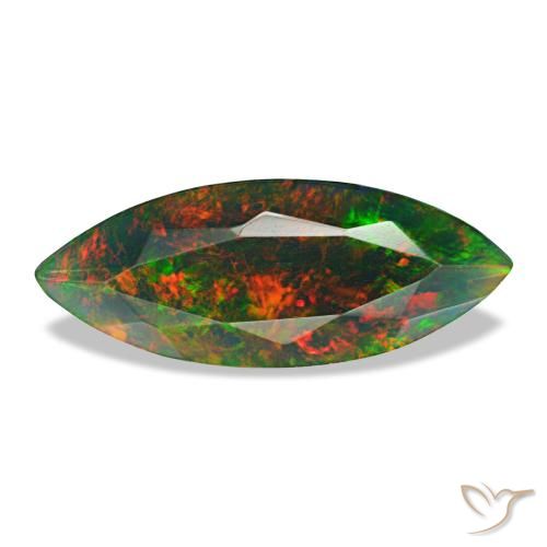 Opale nero naturale multicolore da 1,68 ct, marchesa, opaco