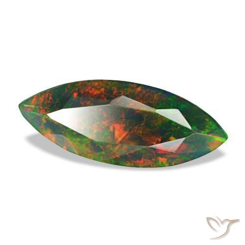 Opale nero naturale multicolore da 1,68 ct, marchesa, opaco