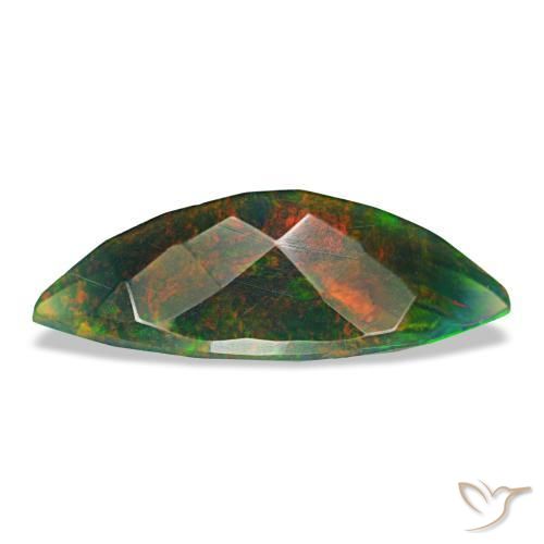 Opale nero naturale multicolore da 1,68 ct, marchesa, opaco
