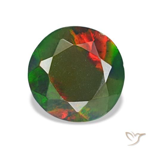 1.13ct multicolore opale nero, rotondo, opaco