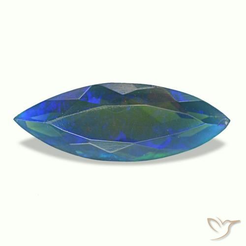 Opale nero naturale multicolore da 1,12 ct, marchesa, traslucido