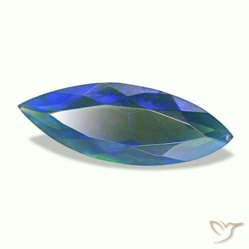 Opale nero naturale multicolore da 1,12 ct, marchesa, traslucido