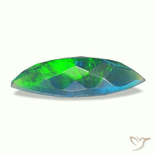 Opale nero naturale multicolore da 1,12 ct, marchesa, traslucido