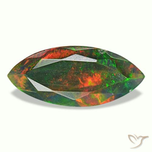 1.49ct multicolore opale nero, marchesa, opaco