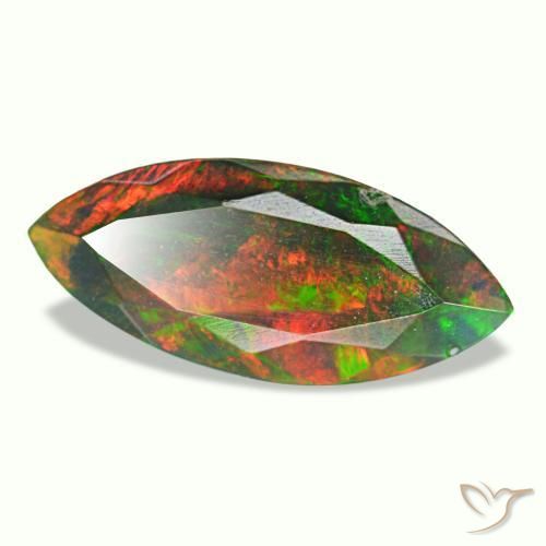 Opale nero naturale multicolore da 1,49 ct, marchesa, opaco