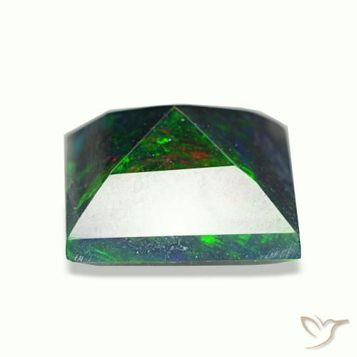 Opale nero naturale multicolore da 1,57 ct, quadrato, opaco