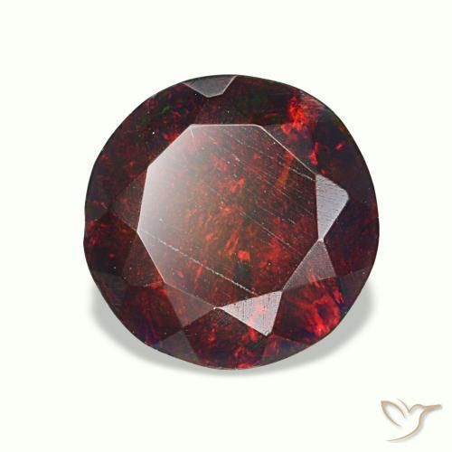 Opale nero naturale multicolore da 1,33 ct, taglio rotondo, opaco