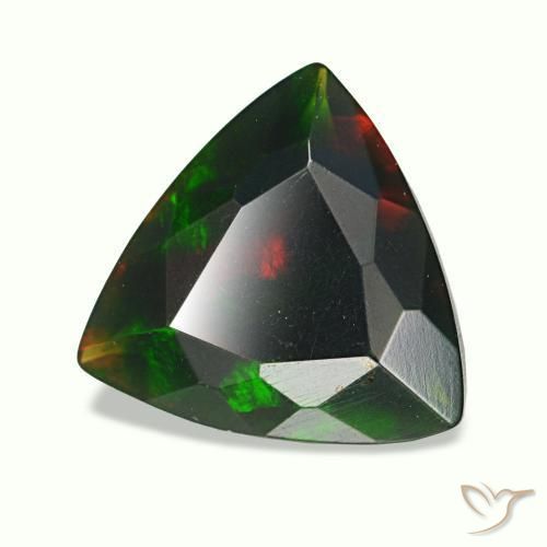 Opale nero naturale multicolore da 1,19 ct, trillion, opaco