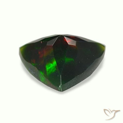 Opale nero naturale multicolore da 1,19 ct, trillion, opaco