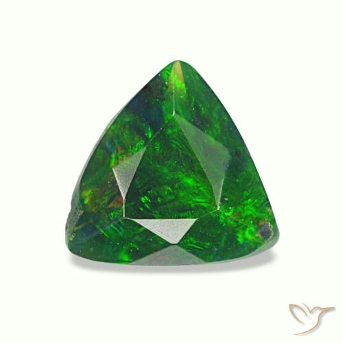 Opale nero naturale multicolore da 0,42 ct, trillion, opaco