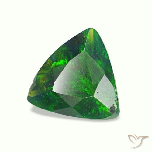 Opale nero naturale multicolore da 0,42 ct, trillion, opaco