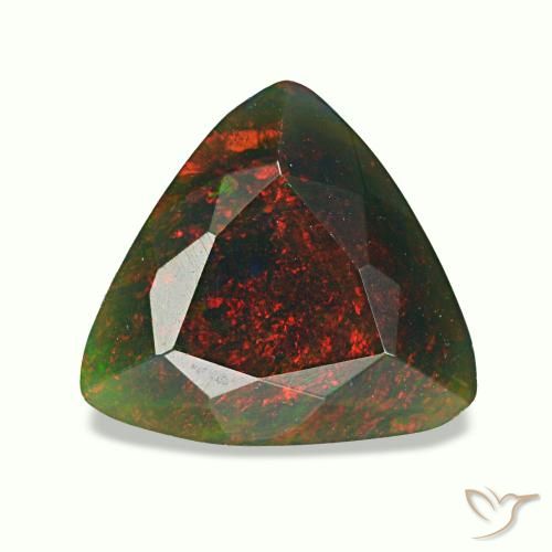 Opale nero naturale multicolore da 1,27 ct, trillion, opaco