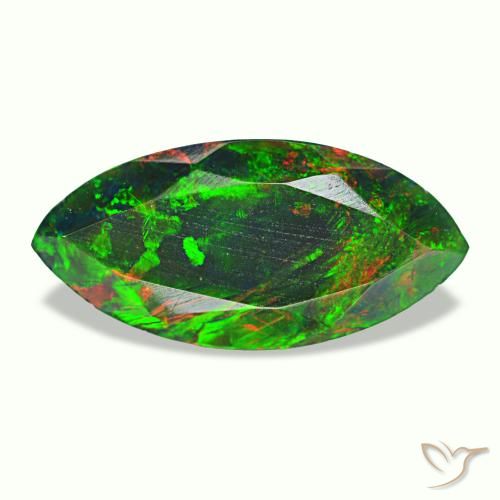 Opale nero naturale multicolore da 1,98 ct, marchesa, opaco