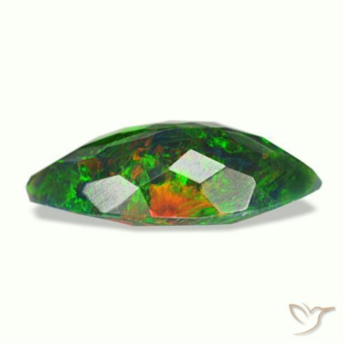 Opale nero naturale multicolore da 1,98 ct, marchesa, opaco
