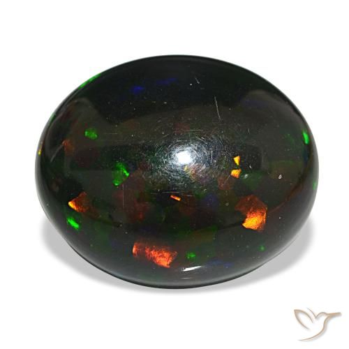 14.55ct multicolore opale nero, ovale, opaco