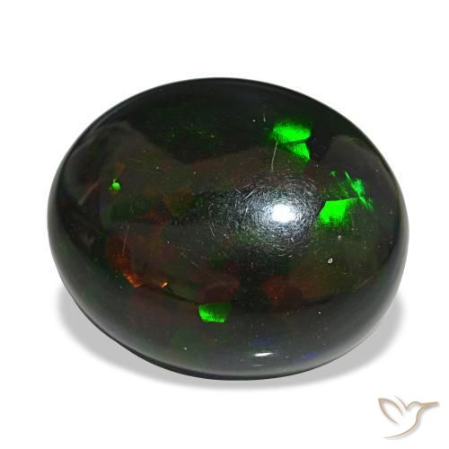 Opale nero naturale multicolore da 14,55 ct, taglio ovale, opaco
