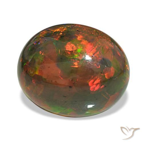 Opale nero naturale multicolore da 10,13 ct, taglio ovale, opaco