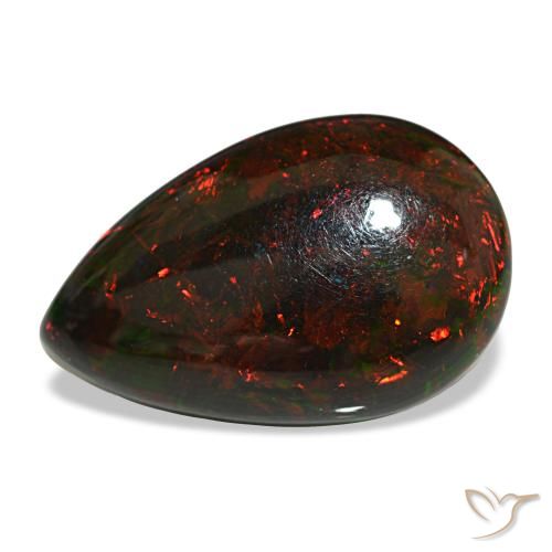 9.50ct multicolore opale nero, taglio a pera, opaco
