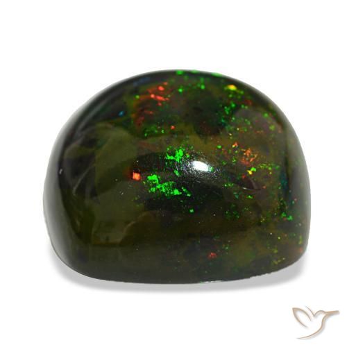 Opale nero naturale multicolore da 20,02 ct, taglio a cuscino, opaco