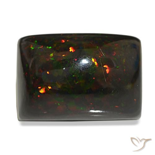 Opale nero naturale multicolore da 29,90 ct, baguette, opaco