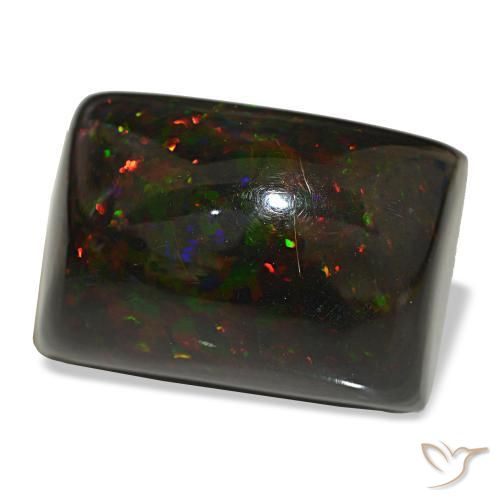 Opale nero naturale multicolore da 29,90 ct, baguette, opaco