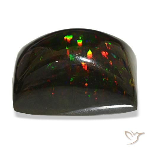 Opale nero naturale multicolore da 29,90 ct, baguette, opaco