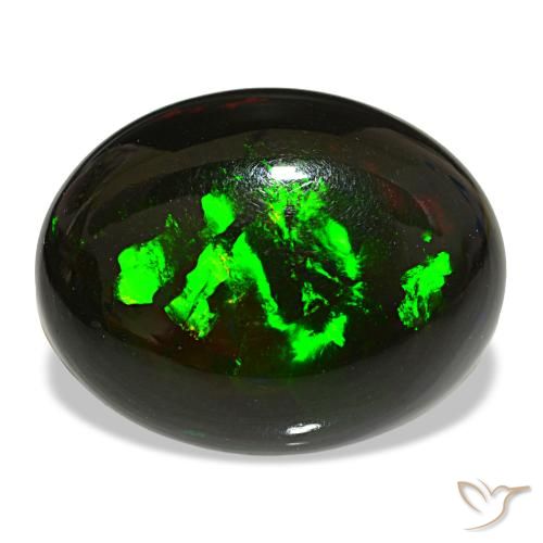 Opale nero naturale multicolore da 16,22 ct, taglio ovale, opaco