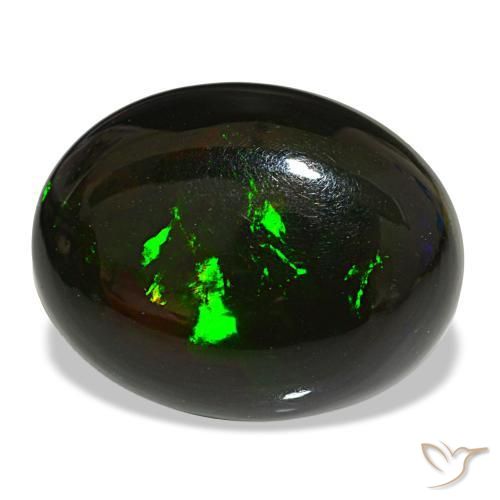 Opale nero naturale multicolore da 16,22 ct, taglio ovale, opaco