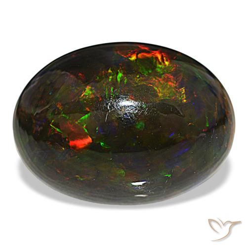 18.89ct multicolore opale nero, ovale, opaco