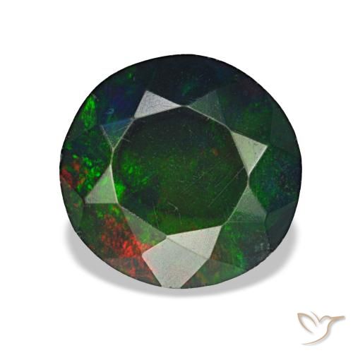 1.08ct multicolore opale nero, rotondo, opaco