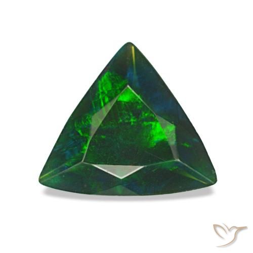 Opale nero naturale multicolore da 0,61 ct, trillion, opaco